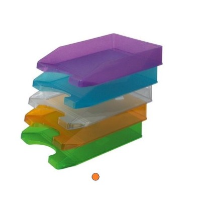 TABULEIRO PLASTICO PORTA DOCUMENTOS TRANSPARENTE LARANJA