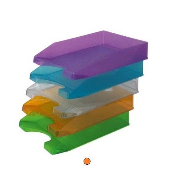 TABULEIRO PLASTICO PORTA DOCUMENTOS TRANSPARENTE LARANJA