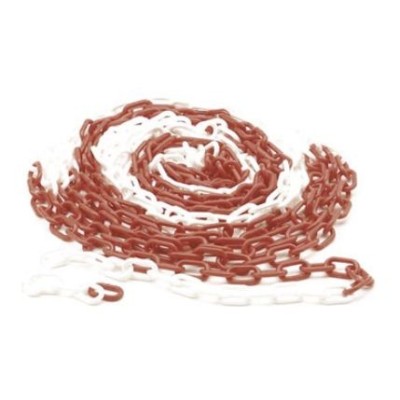 CORRENTE DE SINALIZAÇAO PLASTICO 6mm x 10mt VERMELHO E BRANCO