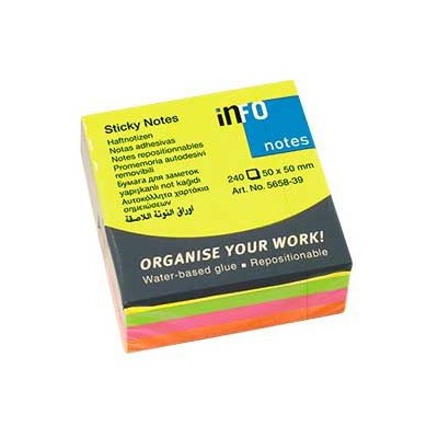 POST IT 50x50mm NEON BLOCO 240FLS
