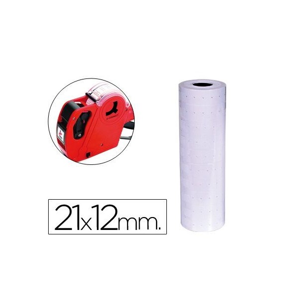 ETIQUETAS QC 12x21mm ROLO DE 1000 ETIQUETAS BRANCAS