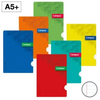 CADERNO AGRAFADO CAMPUS CAPA COLORIDA SORTIDAS PLASTIFICADA A5 48FLS 90GR PAUTADO