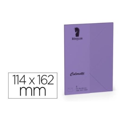 PACK 5 x ENVELOPES ROSSLER COLORETTI C6 114x162mm COR LILAS / ROXO 