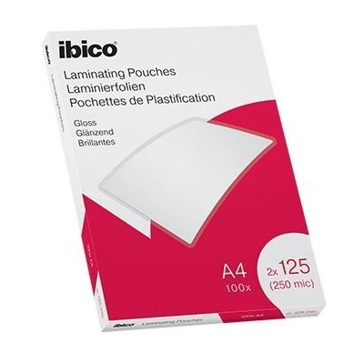 PACK C/ 100 FLS - BOLSA PLASTIFICAR TERMICA A4 125My - IBICO