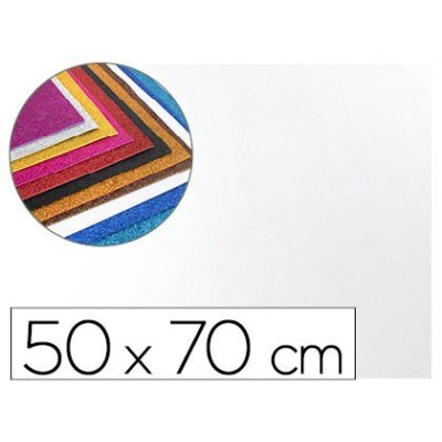 PLACA GOMA EVA 50x70CM BRANCO PURPURINA