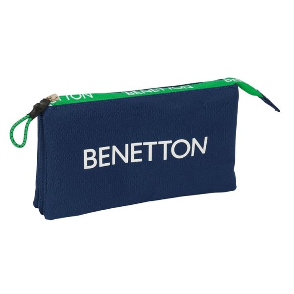ESTOJO ESCOLAR BENETTON GREEN 2025 TRIPLO