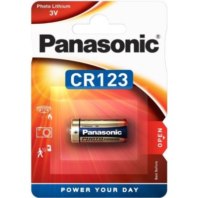 PILHA LITHIUM PANASONIC CR123A 3V BLISTER 1PILHA