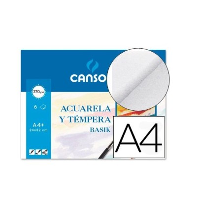 PAPEL AGUARELA LP DIN A4 (24x32cm) 370gr. 6 FOLHAS