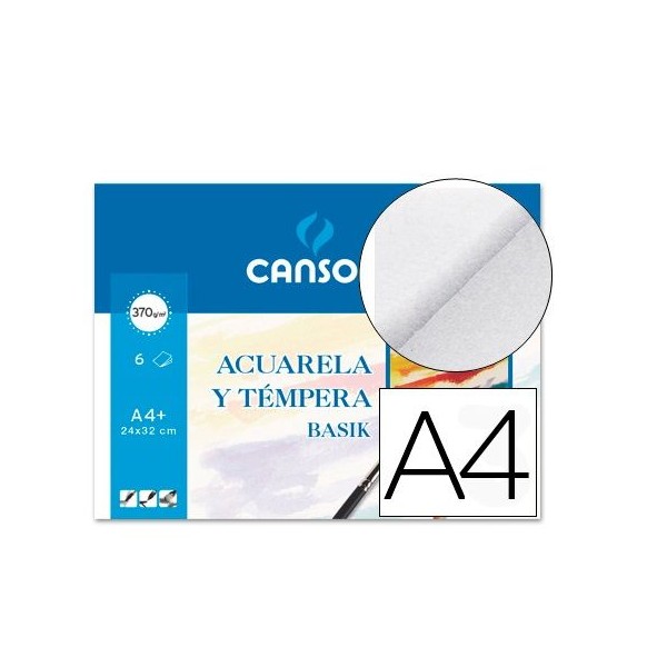 PAPEL AGUARELA LP DIN A4 (24x32cm) 370gr. 6 FOLHAS