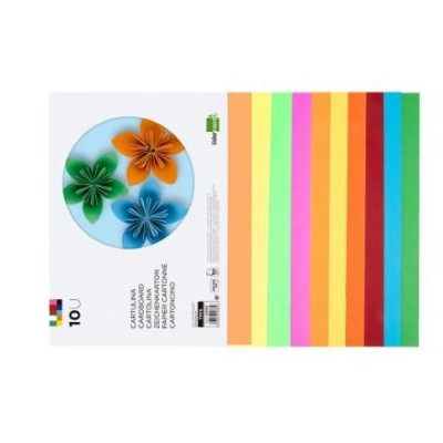 BLOCO DE CARTOLINAS A4 180gr. 10FLS (CORES 5x NEON +5x INTENSAS)