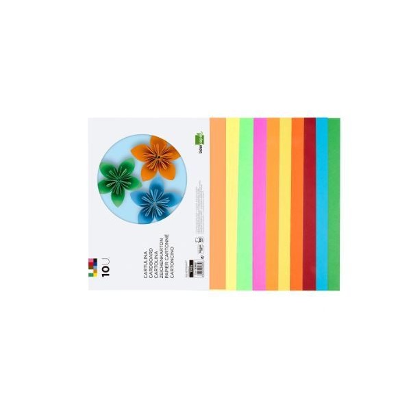 BLOCO DE CARTOLINAS A4 180gr. 10FLS (CORES 5x NEON +5x INTENSAS)