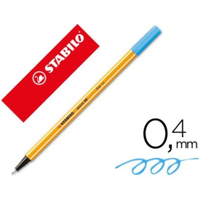 MARCADOR FINO STABILO FINELINER POINT 88 / 57  0,4MM AZUL TURQUESA