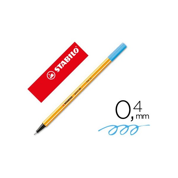 MARCADOR FINO STABILO FINELINER POINT 88 / 57  0,4MM AZUL TURQUESA