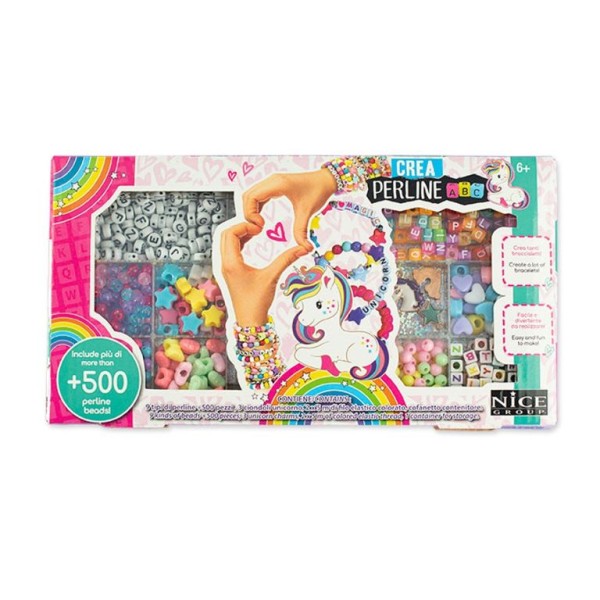 KIT DE PULSEIRAS NICE CREA PERLINE ABC MAGIC UNICORN 500 PEÇAS
