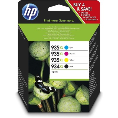 KIT 3 x TINTEIROS HP 935XL (Y+C+M) +75FLS PAPEL FOTO ORIGINAL