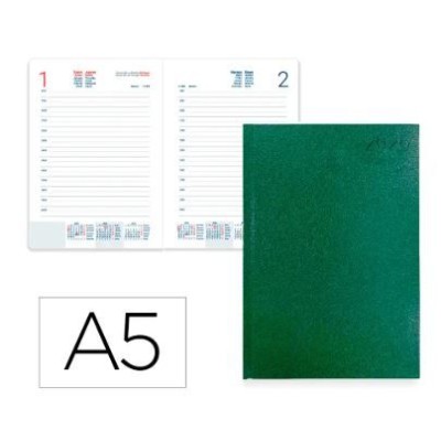AGENDA ENCADERNADA DIARIA 2026 CORFU A5 15x21cm VERDE ESCURO