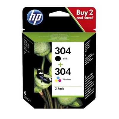 KIT TINTEIROS HP 304 PRETO + 304 TRICOLOR ORIGINAL