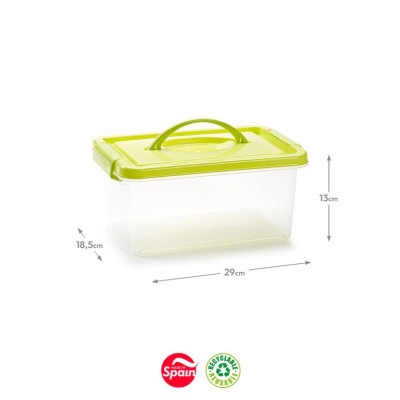 CAIXA PLASTICO 290x180x130mm 4LT  C/ TAMPA CORES SORTIDAS
