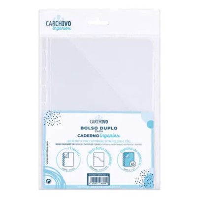 BOLSA DE DOCUMENTOS A5 P/ CADERNO INTELIGENTE INGENIOX DUPLO TRANSPARENTE