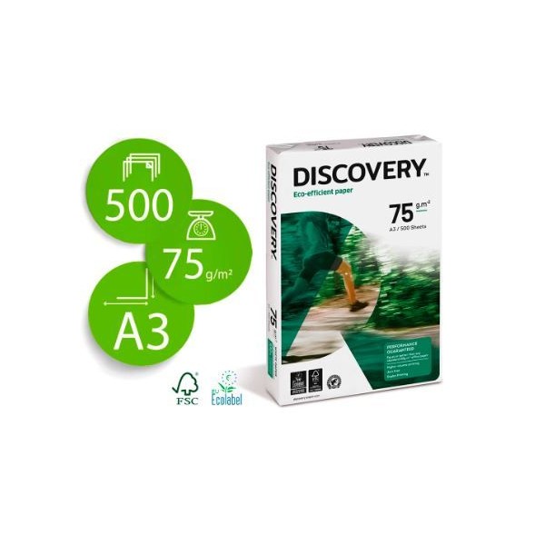 RESMA PAPEL FOTOCOPIA DISCOVERY A3 75GR.