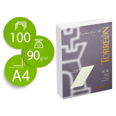 PAPEL VERGE A4 90gr. 100FLS CREME / BEGE