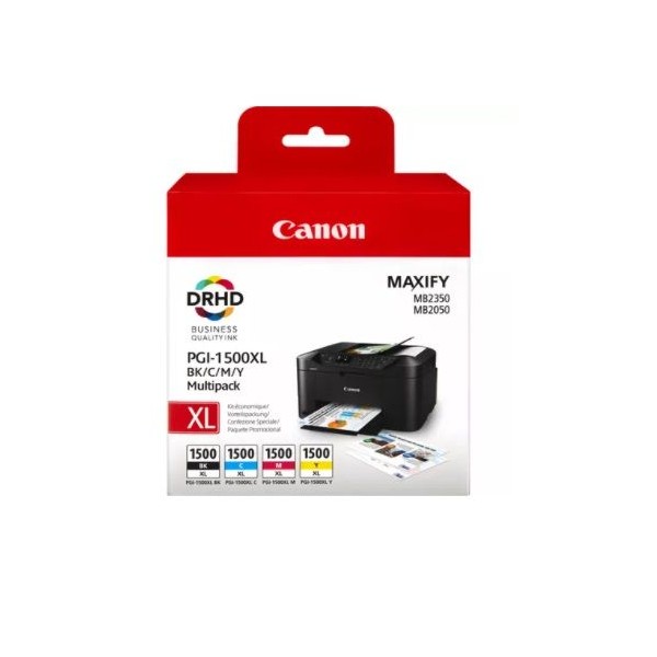 KIT 4 x TINTEIROS CANON PGI 1500XL (BK/C/M/Y) ORIGINAL