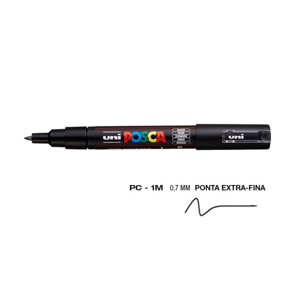 MARCADOR UNIBALL POSCA PC1M 0,7mm PRETO