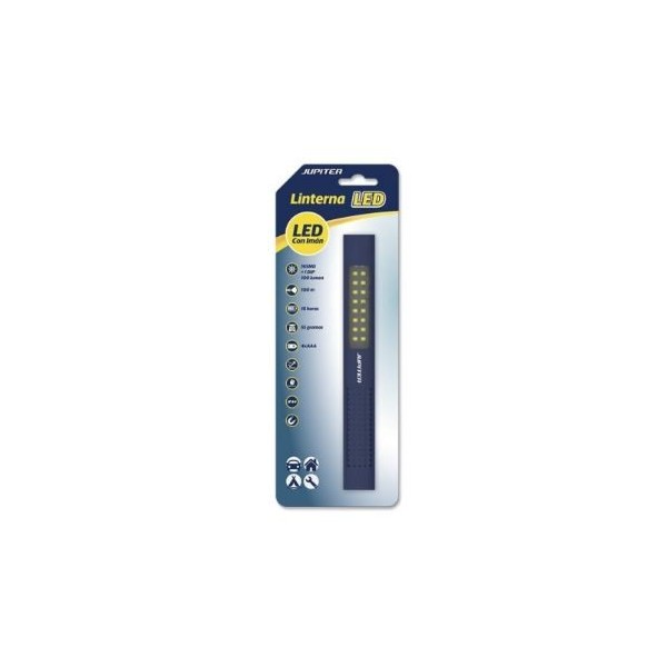LANTERNA LED A PILHAS (AAA)  100LM  C/IMAN JUPITER - AZUL