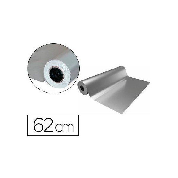 ROLO PAPEL EMBRULHO / FANTASIA  62CM x 80MT METALIZADO PRATA