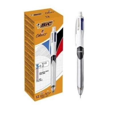 ESFEROGRAFICA (1.0) + LAPISEIRA (0.7) BIC RETRATIL (3 CORES +1HB)