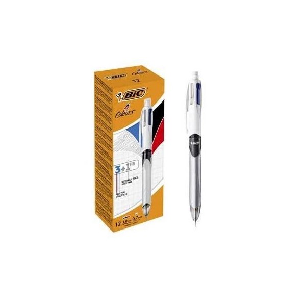 ESFEROGRAFICA (1.0) + LAPISEIRA (0.7) BIC RETRATIL (3 CORES +1HB)