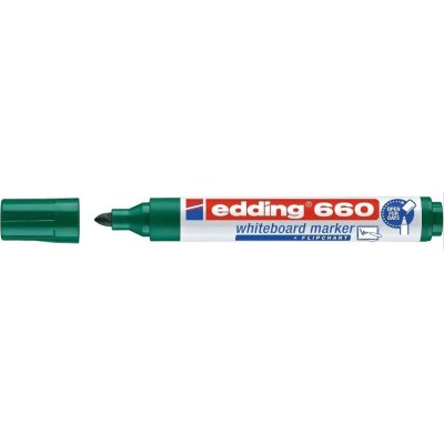 MARCADOR QUADRO BRANCO EDDING 660 PT-CN 1,5-3MM - RECARREGAVEL - VERDE
