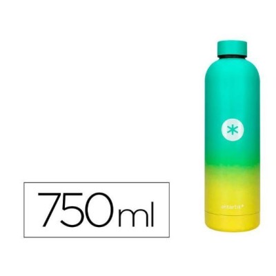 GARRAFA ISOTERMICA ANTARTIK 750ML VERDE/AMARELO
