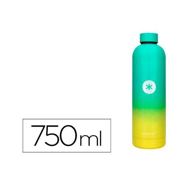GARRAFA ISOTERMICA ANTARTIK 750ML VERDE/AMARELO