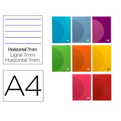 CADERNO AGRAFADO LP CAPA COLORIDA SORTIDAS PLASTIFICADA A4 48FLS 90GR PAUTADO