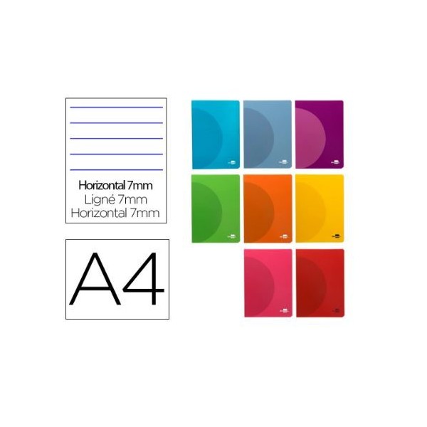 CADERNO AGRAFADO LP CAPA COLORIDA SORTIDAS PLASTIFICADA A4 48FLS 90GR PAUTADO