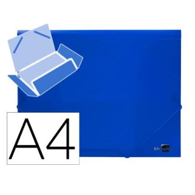 PASTA C/ ELASTICOS C/ ABAS LP POLIPROPILENO A4 AZUL