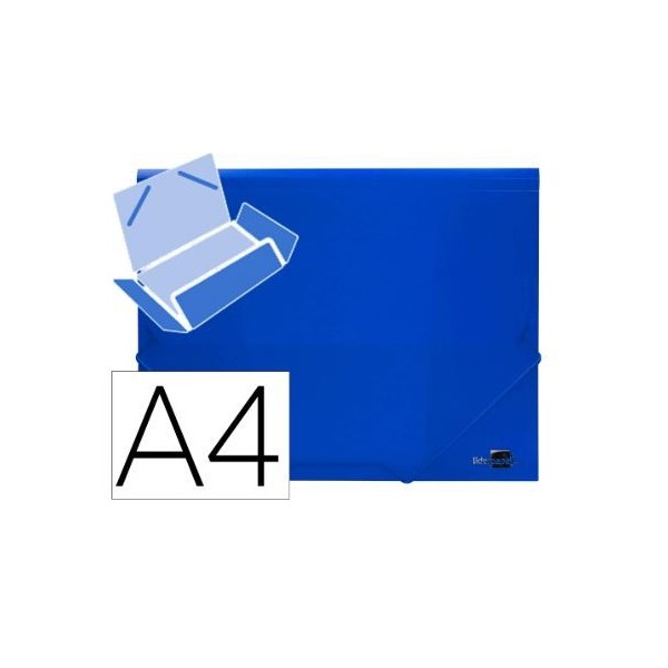 PASTA C/ ELASTICOS C/ ABAS LP POLIPROPILENO A4 AZUL