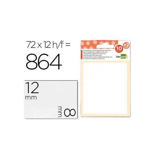 ETIQUETAS LP 8x12mm FOLHA 12x9cm 12FLS x 72 ETIQ