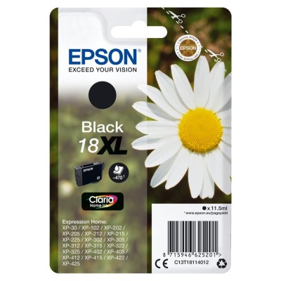 TINTEIRO EPSON 18XL PRETO ORIGINAL