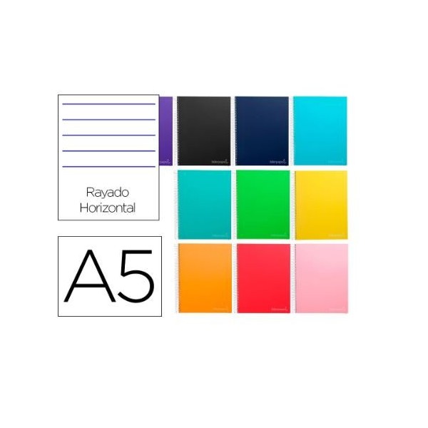 CADERNO ESPIRAL CAPA DURA LP A5 75gr. 140FLS PAUTADO CORES SORTIDAS