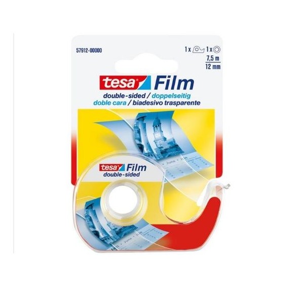 DESENROLADOR FITA COLA PEQUENO (19x33mm) C/ ROLO FITA COLA TESA DUPLA FACE 12MM x 7.5MT