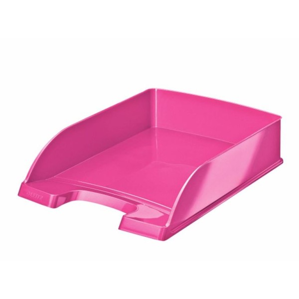 TABULEIRO PLASTICO PORTA DOCUMENTOS LEITZ WOW OPACO ROSA METALICO