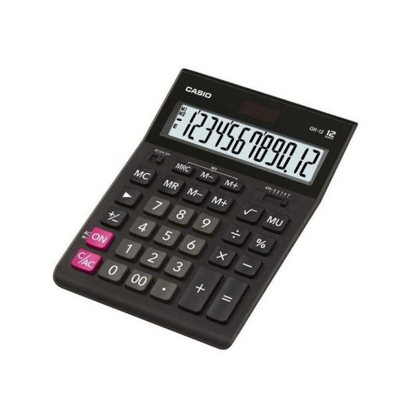 CALCULADORA SECRETARIA GRANDE CASIO GR-12C PRETA 12 DIG