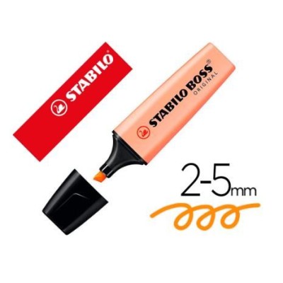 MARCADOR FLUORESCENTE STABILO BOSS 70/125 PASTEL LARANJA PALIDO