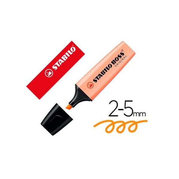 MARCADOR FLUORESCENTE STABILO BOSS 70/125 PASTEL LARANJA PALIDO