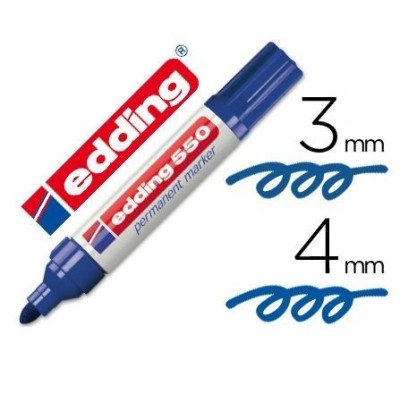 MARCADOR PERMANENTE EDDING 550 PT-CN 3-4MM AZUL - RECARREGAVEL