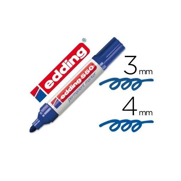 MARCADOR PERMANENTE EDDING 550 PT-CN 3-4MM AZUL - RECARREGAVEL