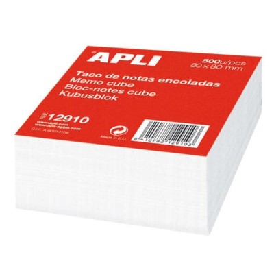 BLOCO RECARGA / TACO PAPEL APLI  80x80mm CUBO BRANCO (500 FLS)