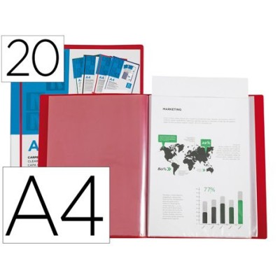 PASTA CATALOGO C/ 20 BOLSAS (MICAS) A4 VERMELHA